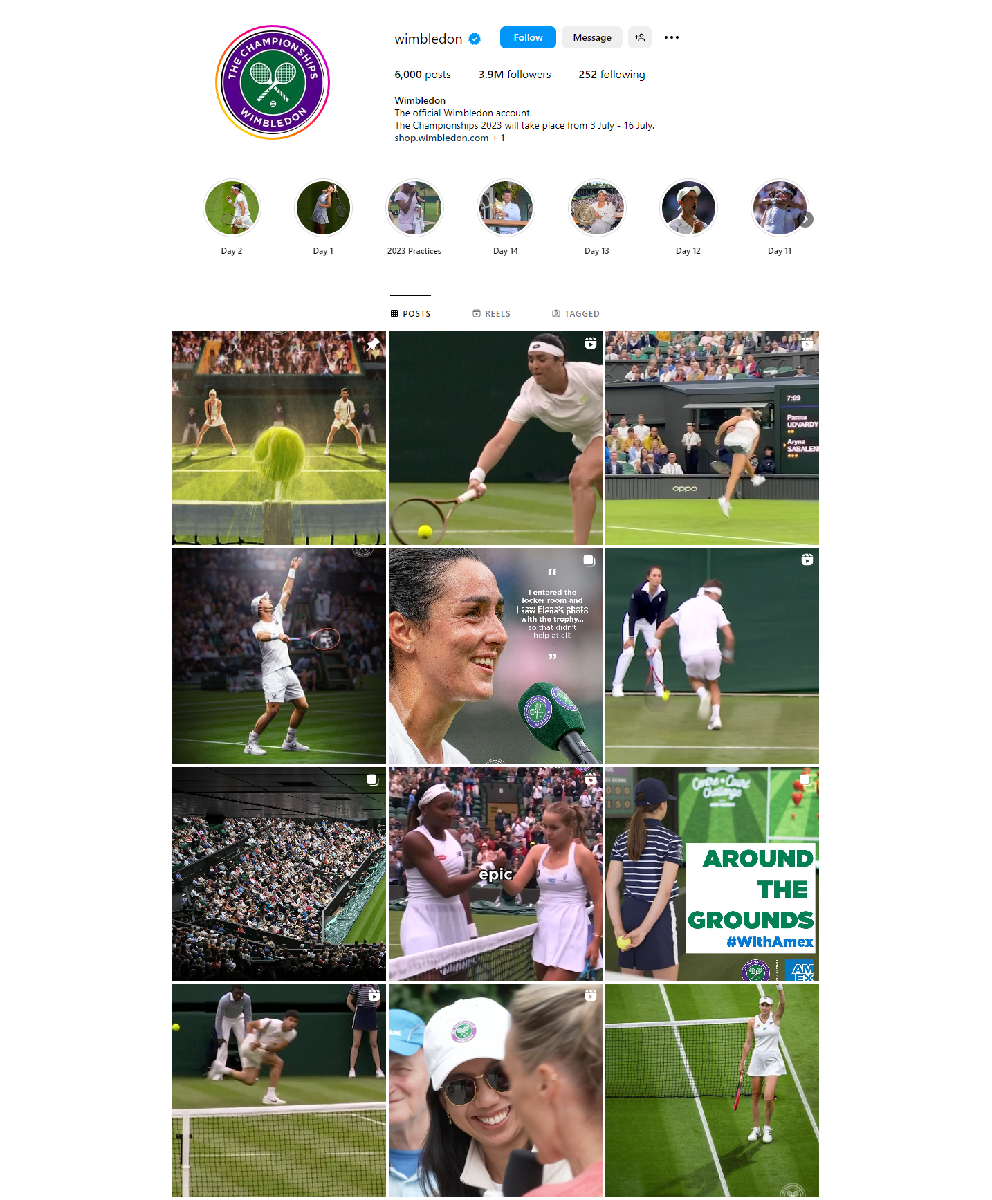 Wimbledon instagram stranica